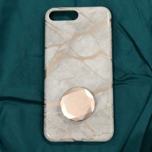 White and rose chrome marble